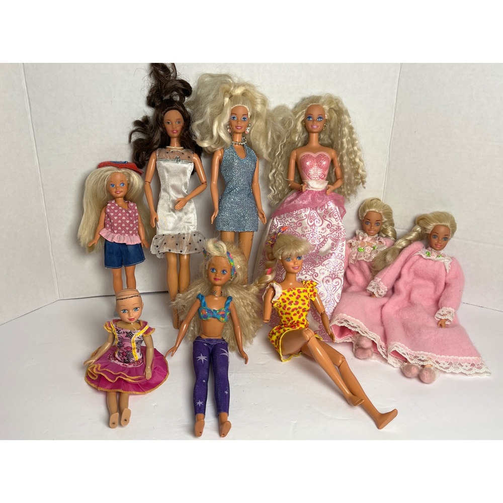 Vintage Barbie Doll‎ Lot Mattel Kid Kore 90s 70s Mixed Fashion Dolls 9pc